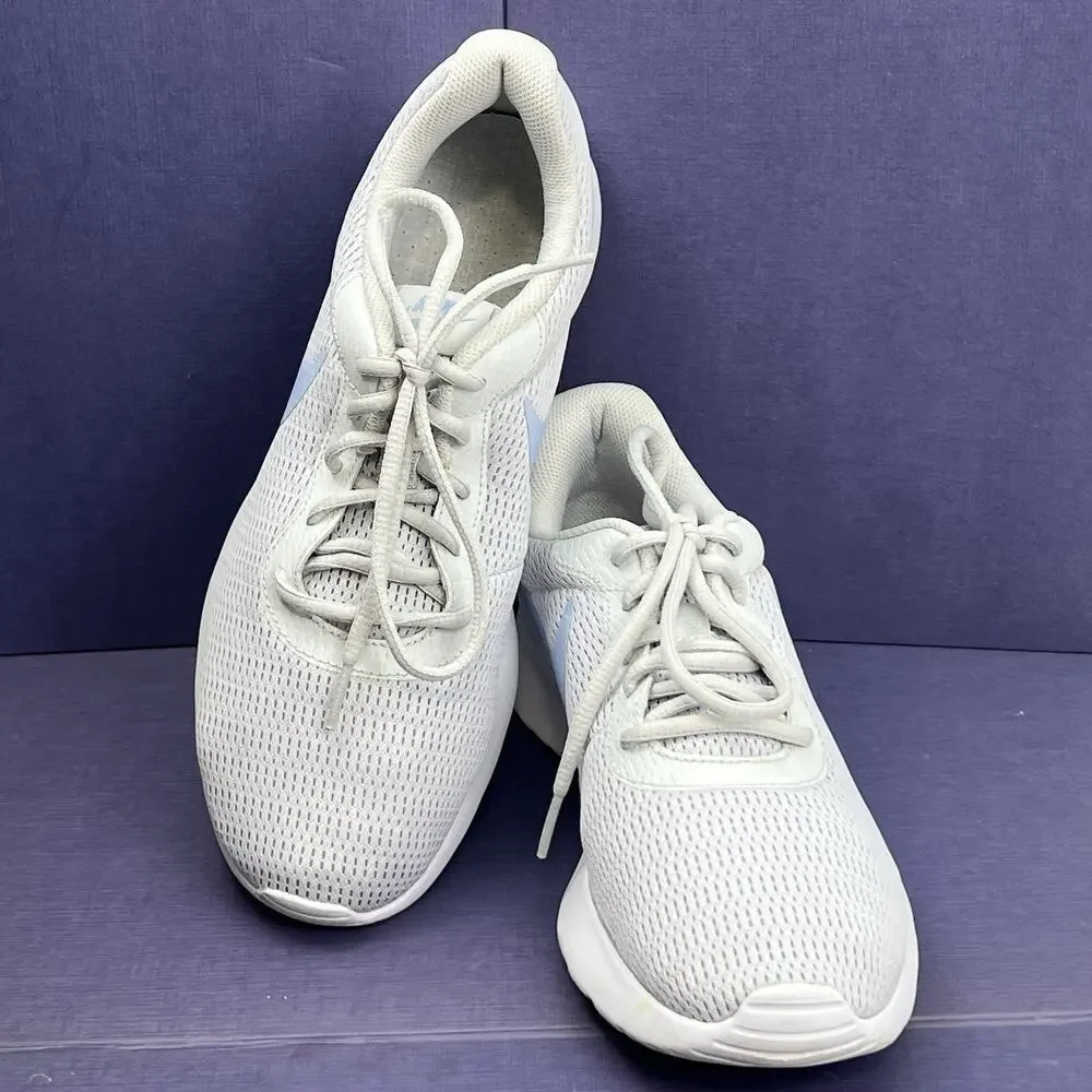 Nike Tanjun Women’s Size 10 Pure Platinum Royal Tint White Sneakers 812655-007